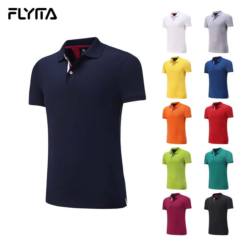 Camiseta esportiva masculina de poliéster, logotipo bordado personalizado, 100% poliéster, para negócios