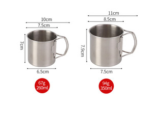 Tasse de camping pliable en acier inoxydable 304 Yys Custom Mountaineering pour activités sportives en plein air - Product Image 4