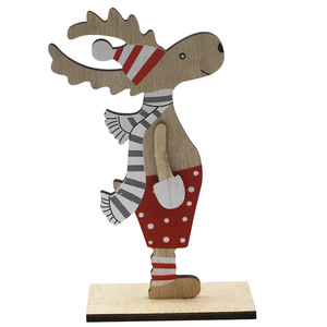 Hintcan New wood crafts Christmas deer stand crafts diy creative wood gifts crafts wooden decoration