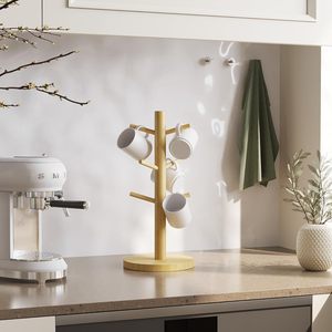Portavasos de bambú para escritorio, tipo redondo, para almacenamiento de tazas, sala de estar, llavero, soporte para gafas de sol - Product Image 3
