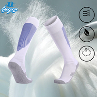 Chaussettes de football pour enfants et adultes, à semelle éponge, extensibles, sportives, hautes jusqu'au genou, tricotées, pour le sport