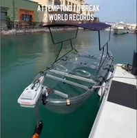 Bateau transparent pour 8 personnes, kayak, bateau en polycarbonate, idéal pour la observation des dauphins, des poissons et des roches, protection UV, location de bateau de plage, moteur électrique