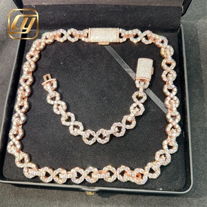 Sterling Silver 925 Hip Hop Pass Diamond Tester Hip Hop Jewelry 15MM VVS Moissanite Diamond <b>Iced</b> <b>Out</b> Cuban Link <b>Chain</b> Necklace - Product Image 4