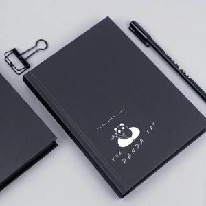 Logo Printed Soft Cover Leather Linen Notebook A5 A6 <strong>Small</strong> Cute <strong>Diary</strong> Lay Flat Portable Stationary Black Journal Paper Journal - Product Image 3