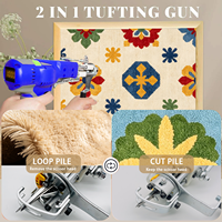 Kit de Démarrage Complet pour Machine à Tufter Électrique Double Mode (Coupe et Boucle) – Pistolet à Tufter Tout-en-un avec Accessoires Complets pour Tapis DIY