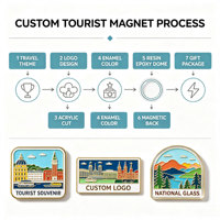 Aimants de réfrigérateur en résine acrylique personnalisés en gros, souvenirs touristiques OEM, autocollants de réfrigérateur en verre cristal, fournisseur de cadeaux