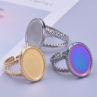 Bague ajustable unie en acier inoxydable, vierge, pour bijoux féminins, avec médaillon ovale géométrique, idéale comme cadeau