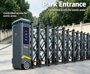 Puerta de seguridad retráctil automática ZhanJiang, puerta corredera retráctil eléctrica de aluminio para entrada de vehículos, para entrada de parque - Product Image 1