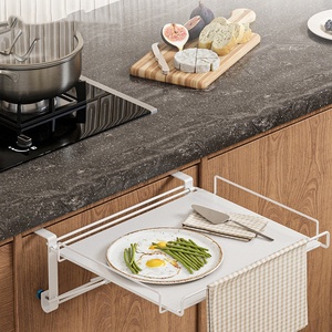 Mueble de Almacenamiento Plegable para <span class=keywords><strong>Encimera</strong></span>, Tablero de <span class=keywords><strong>Cocina</strong></span> Colgante, Estante de Almacenamiento, Mesa <span class=keywords><strong>Auxiliar</strong></span> - Product Image 6