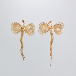 Pendientes de Perlas Chapados en Oro, Acero Inoxidable 316L, Diseño de Lazo con Borlas, Estilo Bohemio, Joyería de Fiesta para Mujer, 18 cm - Product Image 2