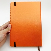 Carnet de notes Moleskine de type A5 en cuir PU, couverture orange-brun, logo personnalisé, cadeau d'entreprise, bloc-notes