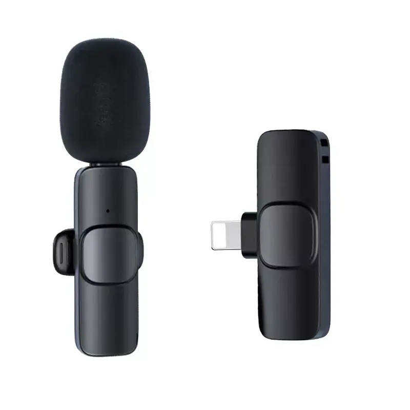 2022 Baru 1 Tarik 2 Mikrofon Lavalier Mikrofon Mini Portabel Rekaman Nirkabel untuk Luar Ruangan Hidup IOS Smartphone