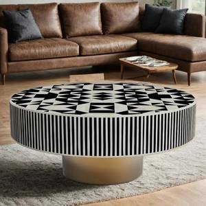 Table basse en incrustation d'os de qualité d'exportation, avec un travail d'incrustation manuel complexe, pour les espaces de vie design, au prix de gros - Product Image 1