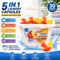 Lessives en capsules de gel 5-en-1 écologiques personnalisées OEM/ODM, film hydrosoluble pour lavage en machine, prix usine et marque privée