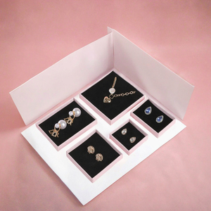 Caja de Regalo de Joyería de Lujo Ecológica con Materiales Reciclados, Forro de Esponja, para Anillos, Aretes y Collares, con Logotipo Personalizado, Empaque al por Mayor - Product Image 3
