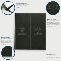 Porte-menu en cuir personnalisable à trois panneaux
