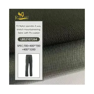 70D 246GSM Full dull 93 polyamide 7 elastane fabric 4 way stretch mountaineering fabric with TPU film for outdoor sportswear