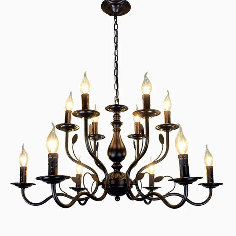 Американская Загородная люстра в современном индустриальном стиле, роскошная железная Подвесная лампа черного/золотого цвета для гостиной