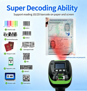 Escáner de Código de Barras Inalámbrico Industrial W60/W60P IP65 con Base de Carga, <span class=keywords><strong>Lector</strong></span> de Pasaportes 1D 2D QR MRZ OCR <span class=keywords><strong>para</strong></span> Logística y Almacenes - Product Image 3