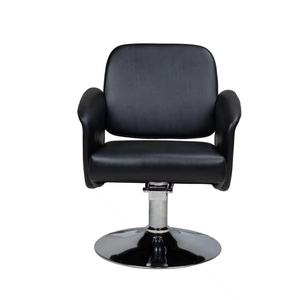 Stylish High Quality Iron Barber Chair Hydraulic Pump Height-Adjustable Swivel <b>Reclining</b> Gold Base Modern Design Commercial Use - Product Image 6
