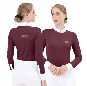 Benutzer definierte Reit kleidung Basis schichten Stretchy Schnellt rocknende Damen Reit hemden Sport bekleidung für Frauen - Product Image 1