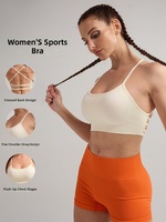 Soutien-gorge de sport dos croisé pour femme avec coussinets, nouveau débardeur de yoga et de fitness froncé, sous-vêtement de sport de maintien pour l'entraînement