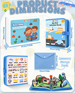 Juguete Educativo Montessori Busy Board, Meafeng 10 en 1, Libro de Actividades Sensoriales con Vehículos para Niños Pequeños de 1, 2 y 3 Años - Product Image 6