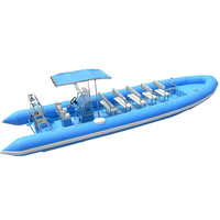 Bateau semi-rigide sportif haute vitesse certifié CE, 9,6 m (32 pi), coque en V profond de 12 m, en Hypalon PVC, coque en fibre de verre, modèle Diver 960 20