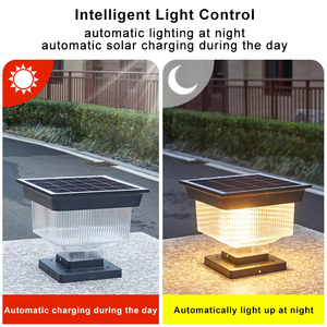 Solar Pillar Headlights Lamp <b>Light</b> Outdoor Gate <b>Lights</b> Mount <b>Led</b> Column Modern Square Head Wall Courtyard Solar Pillar SG-9 SG-9 - Product Image 1