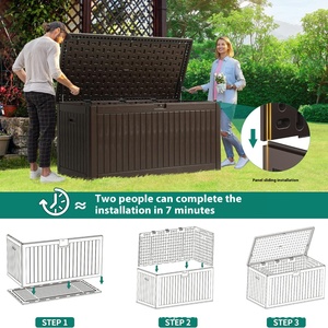 Boîte de rangement à double étage en HDPE avec PET d'injection étanche à la poussière et à la protection solaire pour les fournitures de stockage d'outils de jardin - Product Image 2