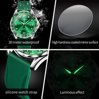 Montre pour homme OEM 9988, haute qualité, sportive, étanche, lumineuse, verte, montre de luxe haut de gamme, montre à quartz pour homme