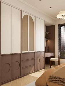 Armoire extensible en bois massif de haute qualité avec étagères réglables, design moderne pour chambre à coucher et usage hospitalier - Product Image 2