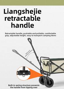 Chariot utilitaire pliable d'extérieur à quatre roues, robuste, portable, plateforme OEM, pour le shopping, le jardin, la <span class=keywords><strong>plage</strong></span>, les sports, le camping - Product Image 2