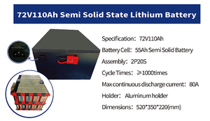 Литиевая аккумуляторная батарея Semil Solid State 72В 110Ач для электромотоциклов и электрокаров - Product Image 2