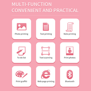 かわいいミニTAB電話写真学生エラー子供のおもちゃポケット熱インクフリー黒と白57mmロールペーパープリンター - Product Image 2