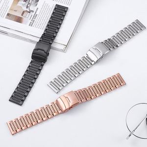 Bracelet de montre en acier inoxydable respirant avec boucle déployante à quinze maillons solides – Produit de grande valeur - Product Image 5