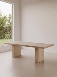 Set <span class=keywords><strong>Tavolo</strong></span> <span class=keywords><strong>da</strong></span> Pranzo di Lusso <span class=keywords><strong>Moderno</strong></span> in Travertino Beige Arredamento in Pietra Naturale per Bar e <span class=keywords><strong>Soggiorno</strong></span> <span class=keywords><strong>Tavolo</strong></span> <span class=keywords><strong>da</strong></span> Pranzo in Marmo Beige - Product Image 3