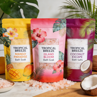 Bolsa de aluminio con cierre hermético y ventana transparente de alta calidad, personalizada, de 500g, para almacenamiento de sal marina.