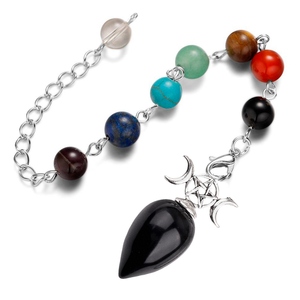 Cono di cristallo pendoli esagonale tre fasi del mese Reiki ciondoli di guarigione ornamenti per divinazione forniture - Product Image 4