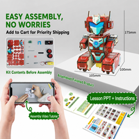 Puzzle Kayu 3D Kit Sains 8-12 Proyek Model Bangunan Robot Kontrol Suara Kit STEM untuk Anak-anak