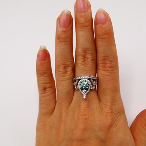1.42ct Belle Moissanite Monili <span class=keywords><strong>Della</strong></span> Pietra Preziosa 925 Sterling Silver Verde Anello di Moissanite/Moissanite Anello <span class=keywords><strong>Corona</strong></span>/moissanite del diamante gioiello - Product Image 6