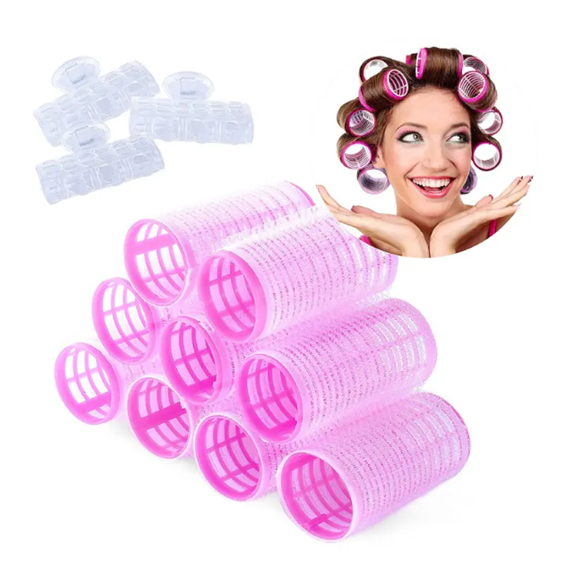 Factory supply Hair Roller Set with Plastic Duck Teeth Bows Hair Clips Self Holding Rollers Salon Hairdressing Curlers for Hair