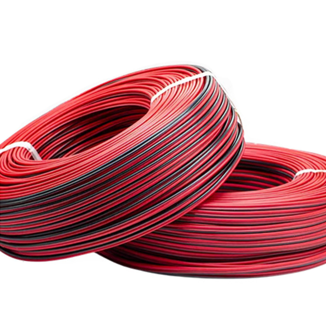 Quality Goods 2 Core Pvc Flexible Cable 18/20/22/28 Awg Stranded Electrical Cord 2468 Red and Black Double Parallel Cables