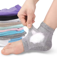 Coussinets de pieds en silicone Spa en maille Offre Spéciale Chaussettes respirantes sèches à la cheville Anti-fissure Gel hydratant Talon Chaussettes à bout ouvert