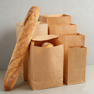 Sacs d'achats écologiques biodégradables personnalisés, emballages pour la restauration rapide, sacs en papier kraft pour emporter - Product Image 1