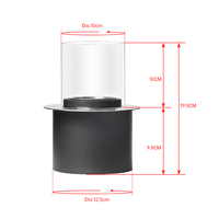 TT-124 Mini Cheminée d'Intérieur au Bioéthanol, Cheminée de Table Extérieure au Design Moderne, Brasero de Table