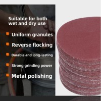 Feuilles de papier abrasif pneumatique de 5 pouces, auto-adhésives, floquées, rondes, pour polissage avec ponceuse pneumatique