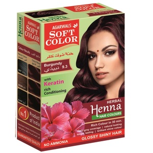 Color de cabello de Henna de hierbas orgánicas para cabello castaño Queratina infundida para cobertura de canas y fortalecimiento de raíces - Product Image 2