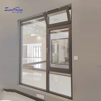 Fenêtre passive Auvent à triple vitrage Aluminium standard Faible valeur U Bonne efficacité énergétique Verre américain Prix d'usine Conception graphique