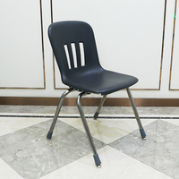 Chaise d'école commerciale empilable en plastique de 18 pouces pour salle de classe, réception, visiteur, étudiant, université